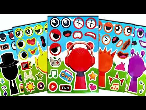 🎀Paper DIY🎀Make A Face Characters INCREDIBOX SPRUNKI丨Satisfying With Sticker Book ASMR丨Change Color