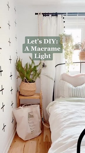 Let’s diy a macrame light 💡 #homedecor #easydiy #decordiy #macrame #homeinspo