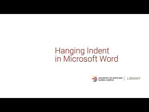 Hanging Indent in Microsoft Word