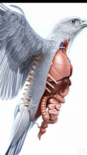 Anatomical Bird with Visible Organs #3d #birds