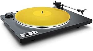 Acrylic Turntable Mat 11.75” - Lit Yellow Slipmat for 12" Vinyl Record Players, Antistatic Noise-Reducing Design, Enhanced Sound Quality and Tighter Bass, Turntable Mat for Vinyl Records