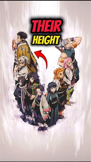 Heights of all Hashira in Demon Slayer. #demonslayer #anime #demonslayeranime #shorts