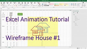 Excel Animation Tutorial – 2D Wire-frame House #1 (build, scaling, x&y translations) – Excel Unusual