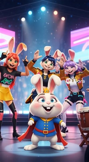 K-pop Bunny Concert: Demon Hunters Edition 🎤🐰🕷️ #Shorts