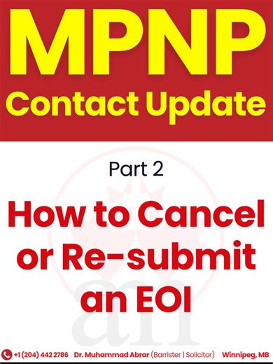 Need to cancel or resubmit your EOI in the Manitoba pool? Watch this video to understand what you need to do for your EOI to be removed from the pool. From 2nd March 2026, MPNP will nor cancel your EOI on your behalf.