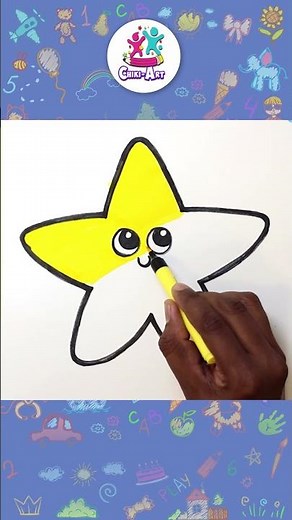 🌟 Cute Star Drawing, Painting, Coloring for Kids #shorts #drawing