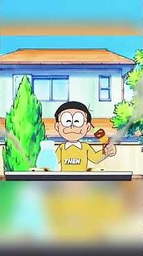 After #nobita puts on the invisibility eye drops, he finds he is the only person left in the world.