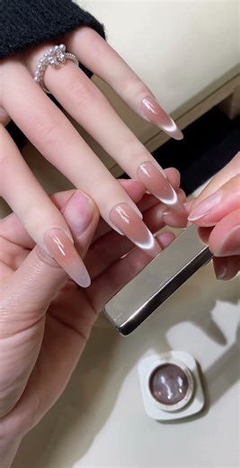 Relaxing Cherry Brown French Tip Nails 🎀 | ASMR Nail Artnails