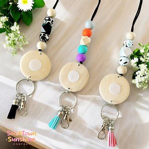 Interchangeable Beaded Lanyard for Badge Toppers, Silicone Bead Teacher Lanyard, ID Lanyard for Badge & Keys, Event Staff ID, Coworker Gift - Etsy