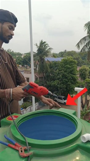 Water tank hol cutting easy process🧑‍🔧#shorts #plumber #plumbing