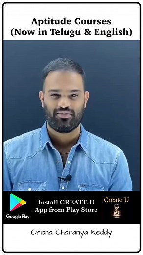 82K views · 1.8K reactions | For Aptitude Courses, Download CREATE U APP from Playstore. Link in Comments. | P Krishna Chaithanya Reddy | Facebook