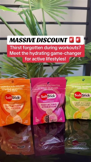 SaltStick Electrolyte Tablets deliver instant hydration with pre-cramp prevention. Choose your favorite flavors, Tart Orange, Lemon Lime, or Mixed Berry, in sugar-free formula powered by natural Reb A sweetener. Vegan, gluten-free, and lab-safe for any adventurer.