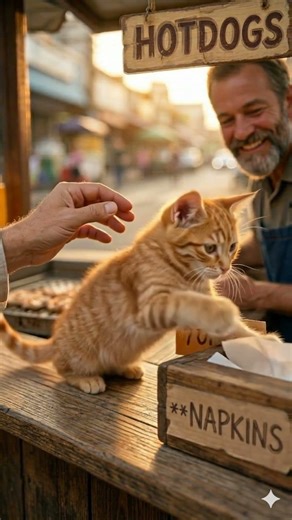 He worked so hard for his best friend! 🥺🌭 #cat #wholesome #dog #shorts