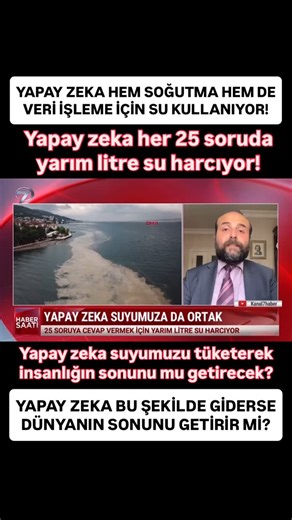 Ali Murat Kırık on Instagram: "Yapay zekanın hem soğutma hem de kullandığı büyük miktardaki elektrik için suya ihtiyacı var. Yapay zeka uygulamaları her 25 soruda yarım litre su tüketiyor ve çevresel etkileri de göz ardı edilemez hale geliyor. @kanal7 ’de @busra.babayigitt ile anlattık: https://youtu.be/3RsAY4AnBio #haber #haberler #ai #yapayzeka #hack #Hacker #simsimi #pubg #ai #para #deepseek #gemini #eğitim #chatgpt #grok #sokak #instagood #türkiye #istanbul #ankara #izmir #dikkat #veo3 #tbt 