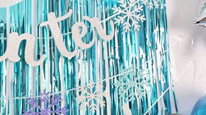 Winter Wonderland Decorations Snowflake Decorations Winter Wonderland Banner Snowflake Balloons Hanging Swirls Decorations Fringe Curtain for Winter Wonderland Christmas Birthday Party Supplies