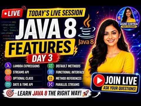 🔴 Java 8 Features Explained in Depth | Day 3 Live Session | Streams, Lambda & More