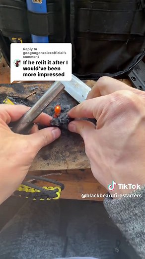 Replying to @googoogonzalezofficial you mean something like this? Now it’s not nearly as easy to light and won’t produce the strongest flame straight out of the gate but if you’re trying to start a fire when everything is wet this is going to be what you want to rely on 👍🔥 #camping #outdoors #survival #backpacking #fire