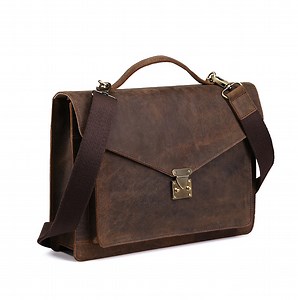 [Hot Item] Custom Vintage Leather Briefcase for Men - Crazy Horse Design