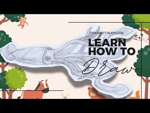 HOW TO DRAW A GIANT SQUID - KIDS VERSION | STEP BY STEP BASICS EASY DRAWING | PENCIL SKETCH