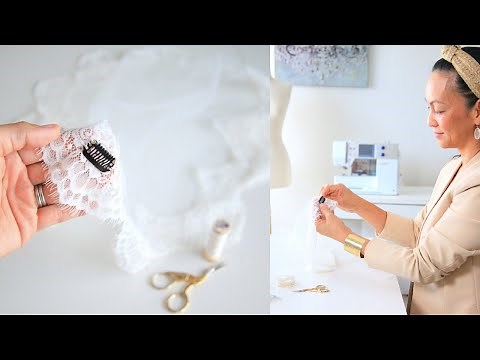 How to Sew a Wig Clip on a Veil : Mantilla Veil or Chapel Veil
