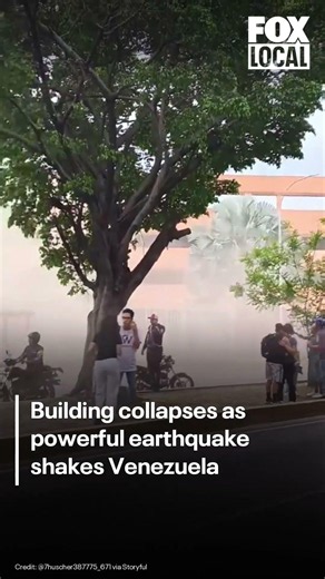 The moment a building collapsed in Carabobo Venezuela, after back-to-back earthquakes struck June 24