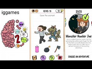 Brain Test 2 Monster Hunter Joe Level 1-21 Walkthrough