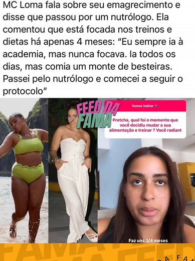 Processo de Emagrecimento da MC Loma: Transformação em 4 Meses