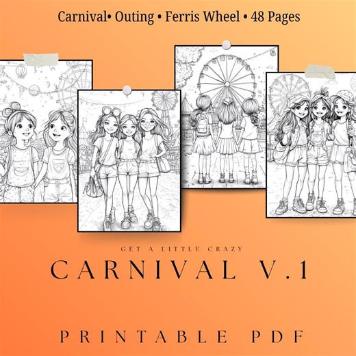 Carnival Coloring Pages | 48 Pages | Digital Download | Printable PDF | V.1 - Etsy Australia