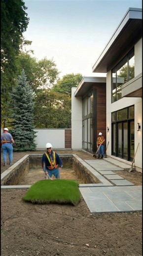 BACKYARD PLUNGE POOL : modern house in USA 🇺🇸 #shorts #viralshorts