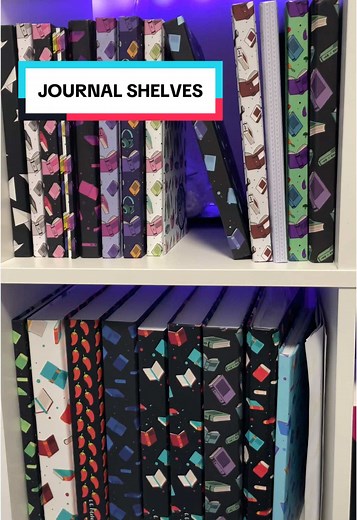 Welcome to the chaos that is my book journal shelves! 📚 #booktok #bookjournal #readingjournal