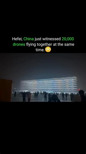 Knowledge Simplified on Instagram: "This video shows a massive drone light show in Hefei, China, where 20,000 drones were launched and controlled at the same time, forming synchronized patterns in the night sky. Each drone follows pre-programmed AI and GPS commands, communicating wirelessly to avoid collisions while moving as one system. Events like this prove how advanced China’s swarm-drone technology, coordination software, and real-time control systems have become, making such large-scale ae