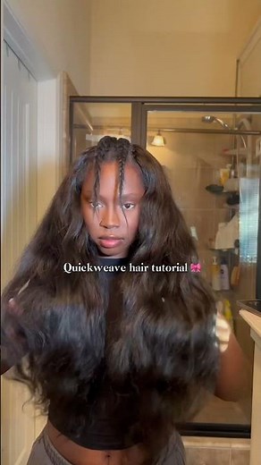 Easy Quickweave Tutorial🎀 #hairtutorial #hairstyle #haircare #quickweave