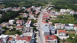 Aerial drone view of Medjugorje, Bosnia and Herzegovina. Medjugorje is one of the most popular pilgrimage sites for Catholics in Europe.