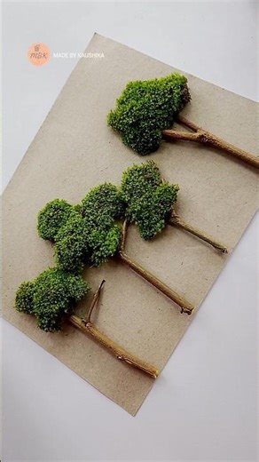 DIY Mini Tree | Dry Branches & Wall Moss Craft 🌿 | Made by Kaushika