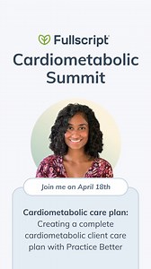 As a healthcare practitioner, are you looking to elevate your cardiometabolic care strategies and provide your clients with a fully integrated nutrition and supplement plan? Join us on April 17-18, 2024, for the Fullscript Cardiometabolic Summit, where @evitabasilio.rd , and @brittandrejc from @practicebetter and @thatcleanlife will walk you through how to create an evidence-based, personalized cardiometabolic care plan. Get ready to revolutionize your cardiometabolic nutrition planning and enha