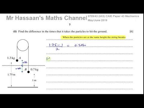 M1 (CAIE) 9709/M/J/43/19, June 2019, Q4, Connected Particles, Pulleys, suvat (new)