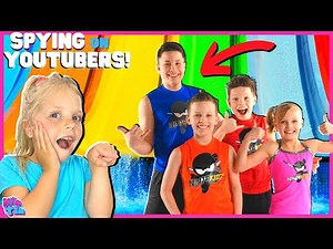 SPYING ON FAMOUS YOUTUBERS! Secret YouTube Waterpark (Ninja Kidz, Trinity and Beyond, and MORE!)