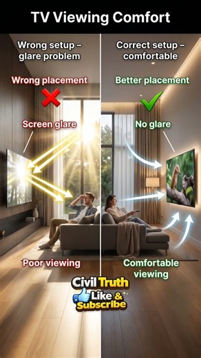 TV Glare Ruins Comfort 😳 #interiordesign #architecture #shorts #construction #civilengineering #yt