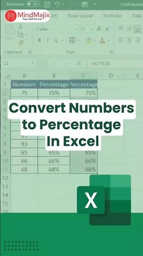 How to Convert Numbers to Percentage % in Excel? | Find Percentage in Excel | #excel #shorts