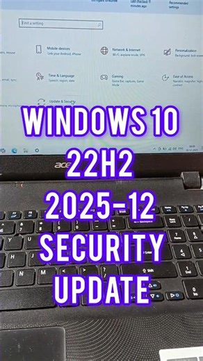 Windows 10 22H2 2025-12 cumulative update
