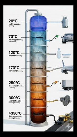 How Fuel Is Made From Crude Oil ⛽ (Petrol, Diesel, Jet Fuel Explained)