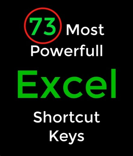 The most powerfull Excel shortcut keys | Excel shortcuts key list