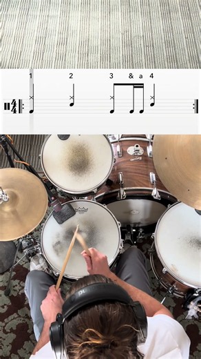 🥁 Steady hi-hat with bass drum movement 🎶 #basicdrumlessons