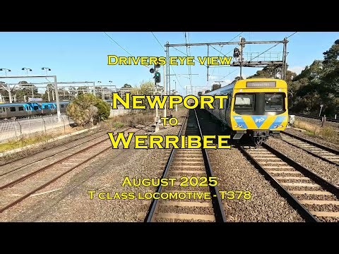 Drivers eye view, Newport to Werribee, T class, Aug 2025