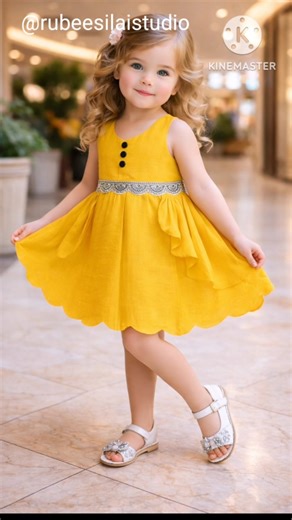 Stylish Baby Frock Cutting & Stitching ✂️ | Trending Yellow Dress Design 💛 #shorts #frockcutting