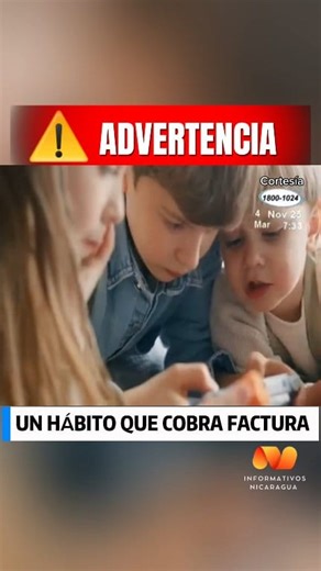 7.3K views · 38 reactions | ‼️ Estud¡o europeo relac¡ona el exceso de tiempo frente a pantallas con mayor r¡esgo de problemas card¡ovascular£s. #ciencia #InformativosNicaragua #últimasnoticiasnicaragua #noticiasinformativosnicaragua #Nicaragua #niñezpantallas | Informativos Nicaragua | Facebook