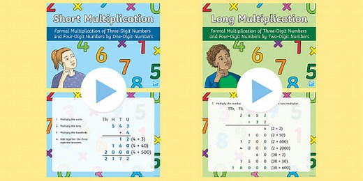 Short Multiplication and Long Multiplication PowerPoint Pack
