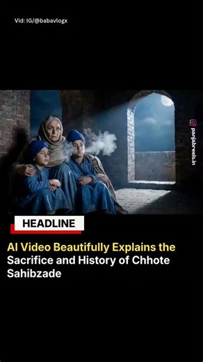 @panjabreels.in on Instagram: "An AI-created video beautifully and clearly explains the history of the Chhote Sahibzade, bringing their supreme sacrifice to life for today’s generation. Through visuals and narration, it helps viewers understand their courage, faith, and unshakable spirit in a simple yet powerful way. Such technology, when used respectfully, becomes a meaningful bridge between history and the present, ensuring these stories are never forgotten. #ChhoteSahibzade #SikhHistory #AIFo