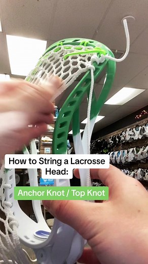 Here’s a tutorial for an anchor knot to get your sidewall strung! 🥍 #lacrossestringing #lacrossehighlights #lacrossetok
