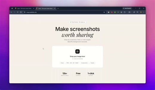 Biggest UI update to https://t.co/qv5vQxbMbO 🔥What's new:> Dark mode (finally)> Complete UI revamp> Auto ratio detection> Custom background images> Custom gradient builder> Removed all old gradients (they were bad)Shoutout to my oomfs for the feedback and @screenshotstdio for the background inspiration — great collection.Fun fact: This whole thing started with Antigravity. Then finished with Codex Pro.Vibe-coded? Yes. Do I care? No I use this literally every time I post a screenshot.But one thi
